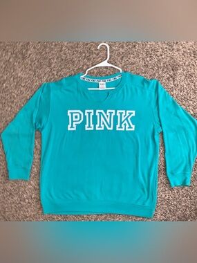 Victoria's Secret PINK Teal Crewneck Sweatshirt